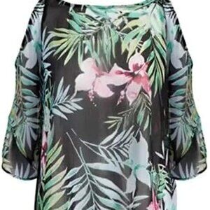 Womens New York & Co Cold Shoulder HI LO TOP (Size XS) NWT